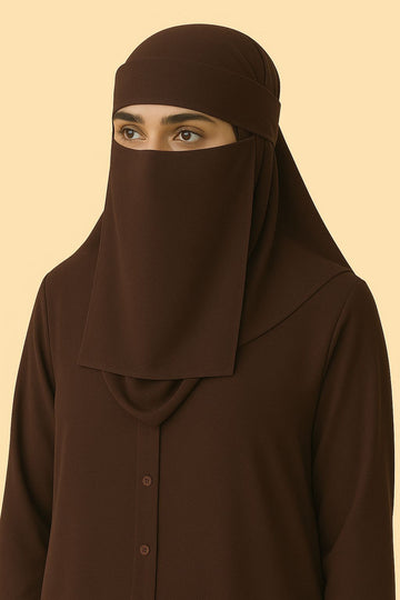 Chocolate Cremoso Hijab & Tie Up Forehead Face Niqab